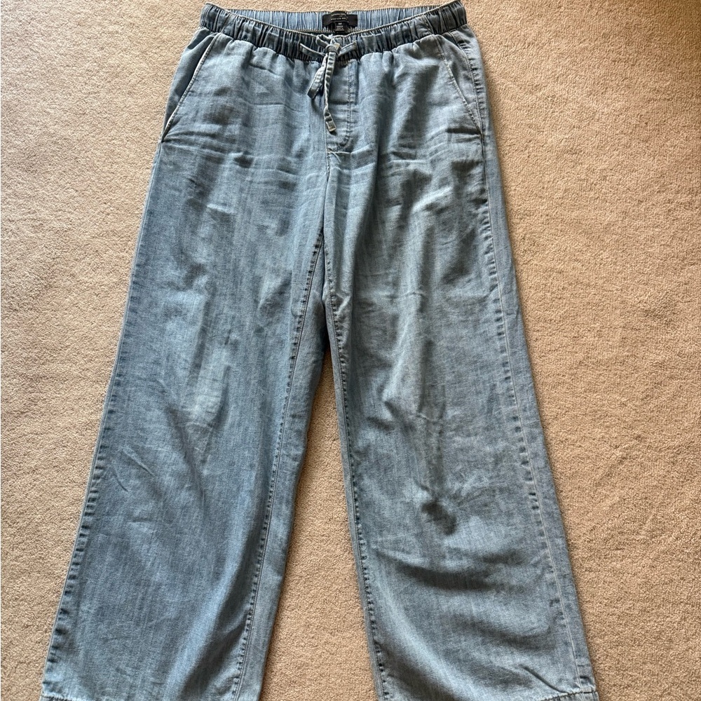 Wide-leg mid-rise Denim Pants